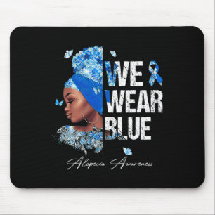 Svarta kvinnor Vi Bära Blue Alopecia Awareness Musmatta