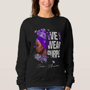 Svarta kvinnor Vi Bära Lila Crohns medvetenhet T Shirt