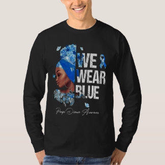 Svarta kvinnor Vi Bära medvetenhet om blå Pompes s T Shirt