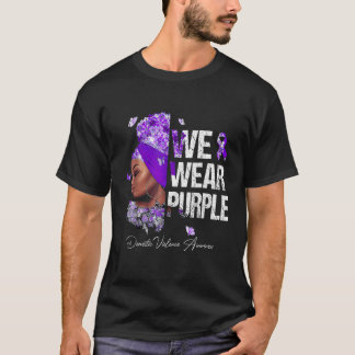 Svarta kvinnor Vi Bäror våld mot Lila Domestic Med T Shirt