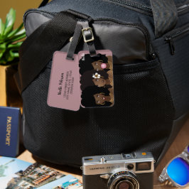 Svarta kvinnovänner, anade, blommor, gummi, Lila Bagagebricka