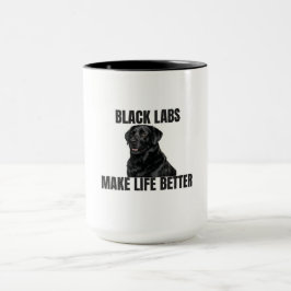 Svarta Labbar Gör Livet Bättre – Vänlig Svart Lab Mugg