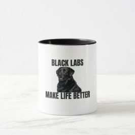 Svarta Labbar Gör Livet Bättre – Vänlig Svart Lab Mugg