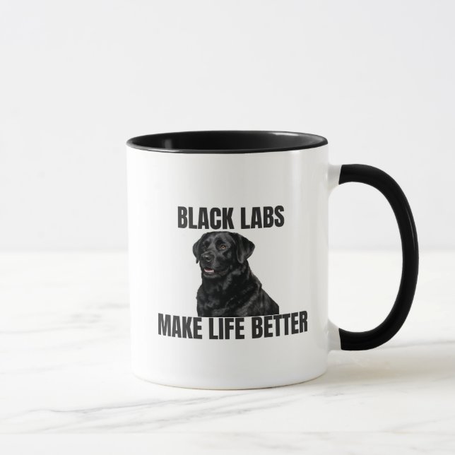 Svarta Labradors Gör Livet Bättre – Kaffemugg (Höger)