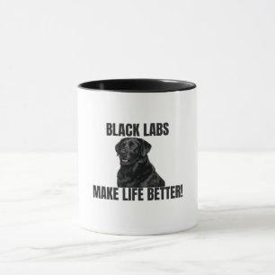 Svarta Labradors Gör Livet Bättre! – Svart Labrado Mugg