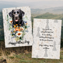 Svarta Labradors Schackspelare Fars Dag Kort