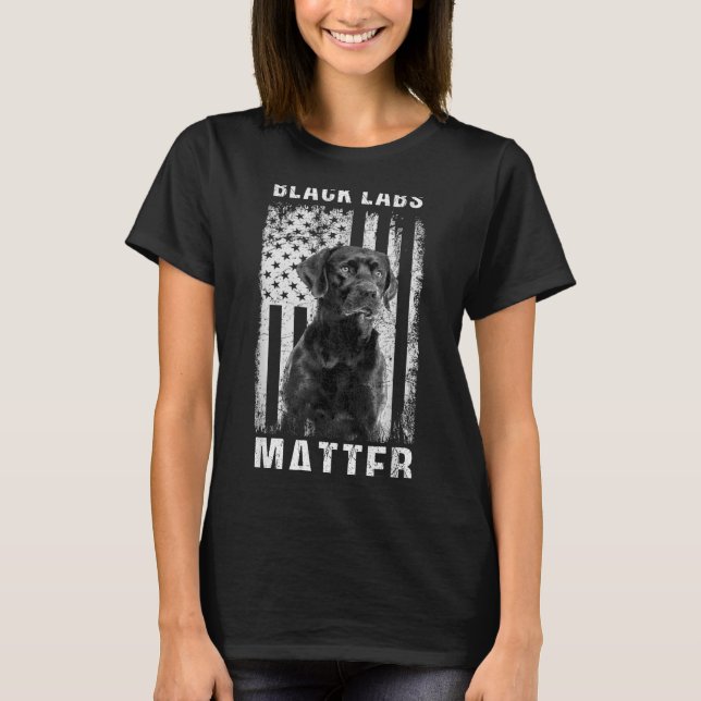 Svarta Labs Labrador Retriever T Shirt (Framsida)