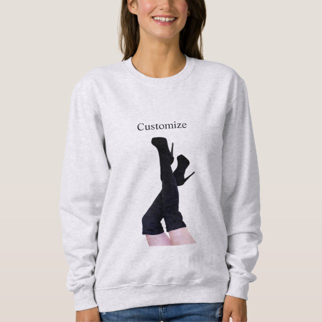 Svarta läderstrumpor Stövlar Thunder_Cove  T Shirt (Framsida)