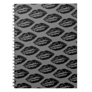 Svarta läppmönster anteckningsbok