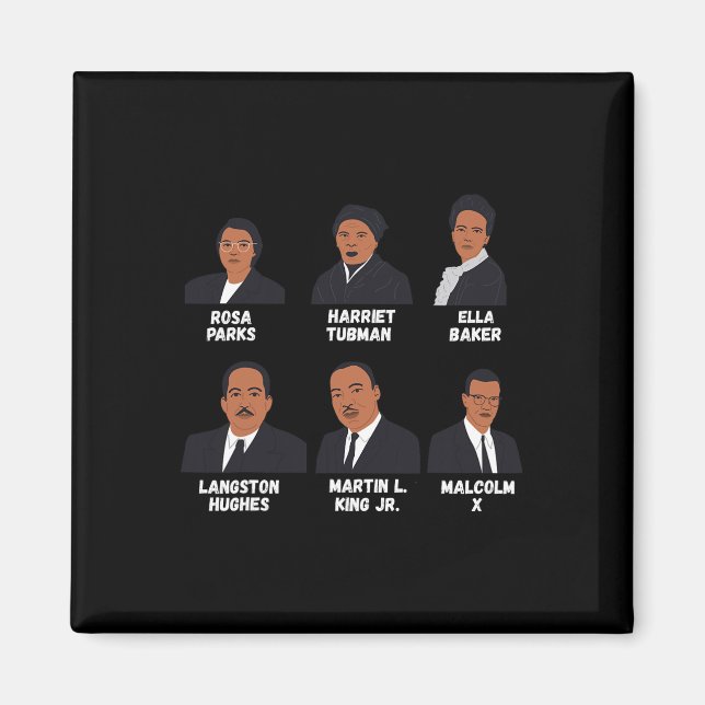 Svarta ledare inspirerande Svarta historien Afrika Magnet (Framsidan)