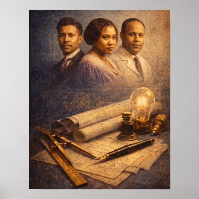 Svarta legendariska uppfinnare poster (Framsidan)