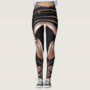 Svarta leggings hörlurar design Shine AI konst