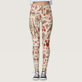 Svarta leggings med färgglatt fallande meteor-moti