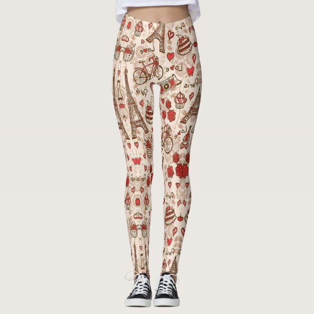 Svarta leggings med färgglatt fallande meteor-moti (Framsida)