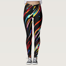 Svarta leggings med färgglatt motiv av fallande me