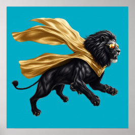 Svarta Lejona superhjälten Poster