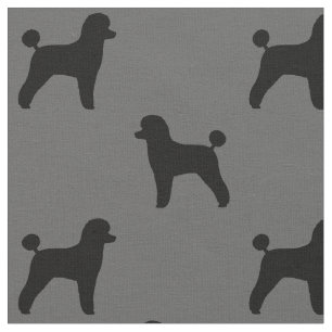 Svarta Leksak Pudel Silhouettes Mönster Hund äl Tyg