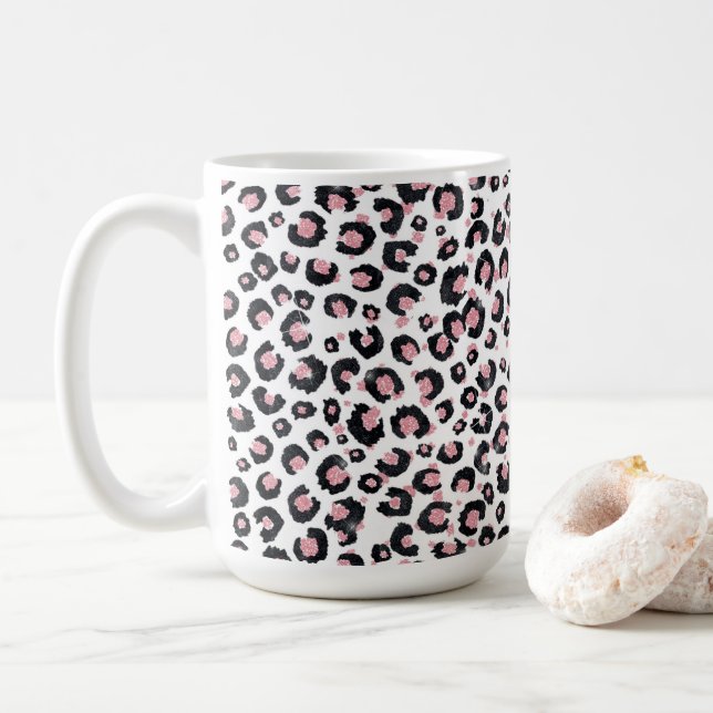 Svarta leoparden Mönster i elegant vid Guld Kaffemugg (Med munk)