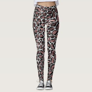 Svarta leopardspatter av metallisk Ro vid Guld och Leggings