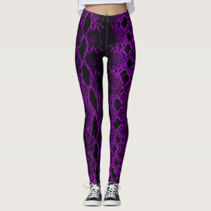 Svarta lilan Snake Skin Leggings