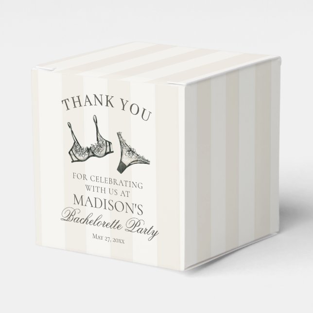 Svarta Lingerie Möhippa Bröllopsfest Efterrätt Presentaskar (Framsidan Sidan)