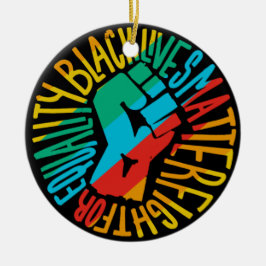 svarta liv är viktigt x lgbt-pridets flagga-jämlik julgransprydnad keramik