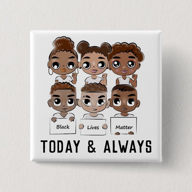 Svarta liv har betydelse idag och alltid knapp (Framsida)