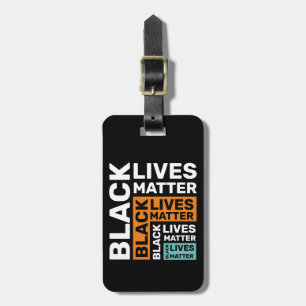 Svarta liv matchar enkel Orange blå typografi Bagagebricka