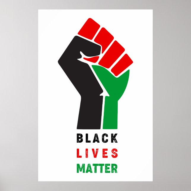 Svarta liv - temat - upphöjt symbolen African Amer Poster (Framsidan)