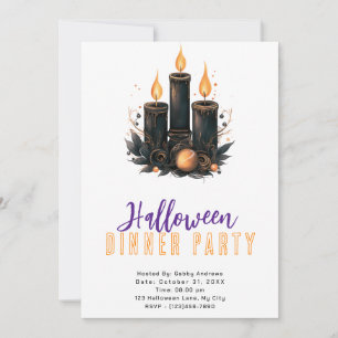 Svarta ljus Gul Ornament Halloween Middagsparty Inbjudningar