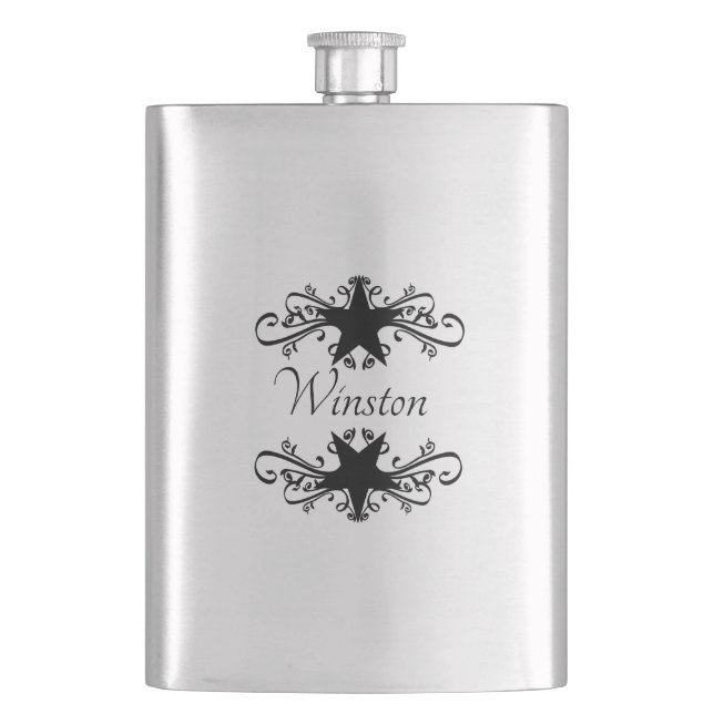 Svarta Lone Star-detaljer med Namn eller Monogram Fickplunta (Framsidan)