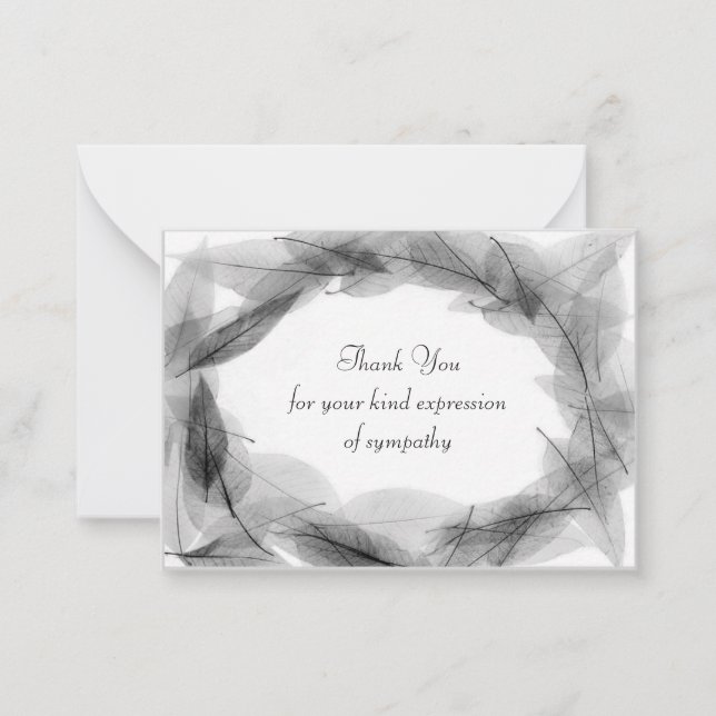 Svarta Löv Ram efter ett brutalt tackkort Anteckningskort (Framsida)