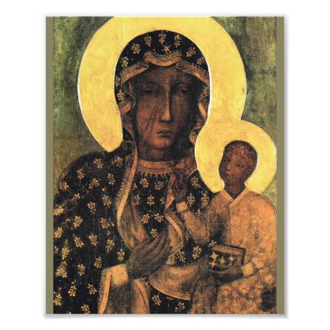 Svarta Madonnan Jungfru Maria Ikon Polen Vår Fru Fototryck (Framsidan)