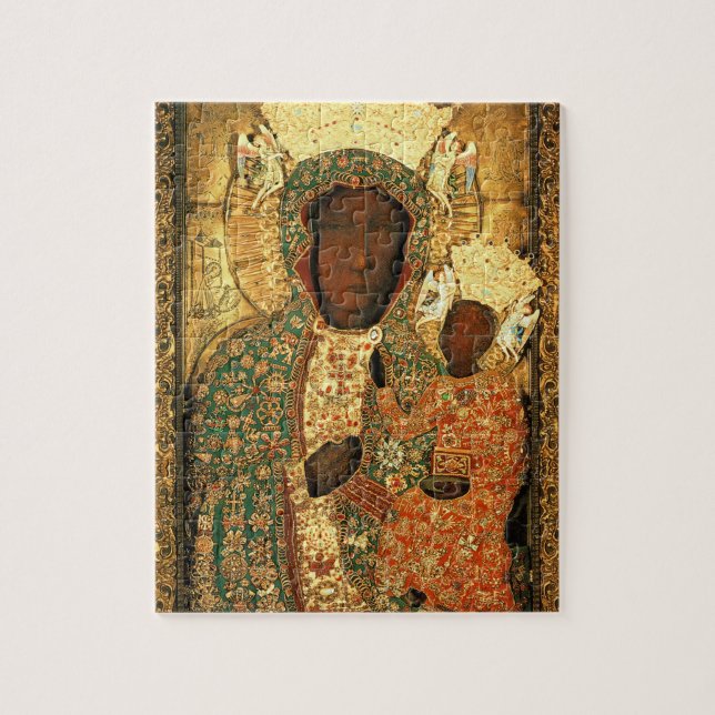 Svarta Madonnan och barnet Vår Fru av Czestochowa Pussel (Vertikal)