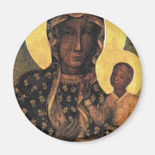 Svarta madonnan Polen Vår fru av Czestochowa tryck Magnet