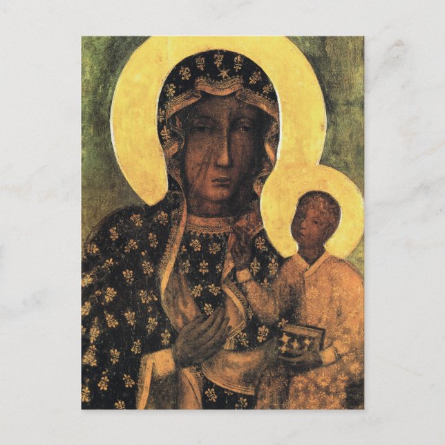 Svarta madonnan Polen Vår Fru av Czestochowa tryck Vykort (Framsida)