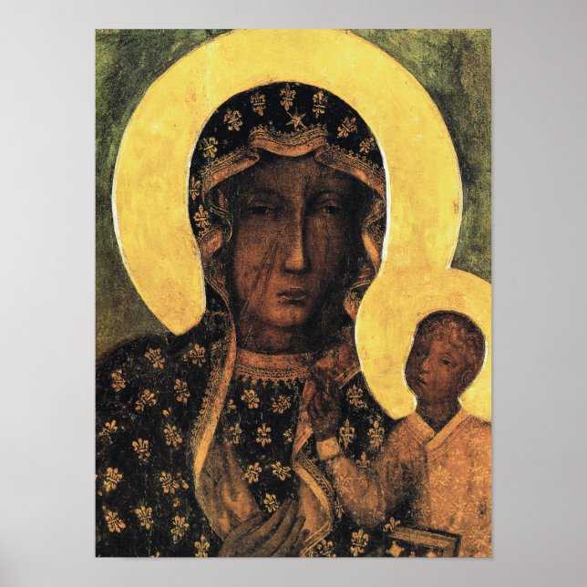 Svarta Madonnan Polen Vår Fru Czestochowa Jungfru Poster (Framsidan)
