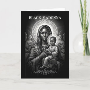 Svarta madonnan svart mor och barn kristen Bla Kort