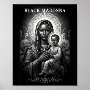 Svarta madonnan svart mor och barn kristen Bla Poster