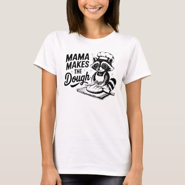 Svarta Mammor gör att den roliga rackoon-baken T Shirt (Framsida)
