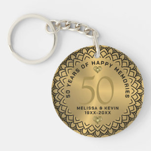 Svarta mandala på guld 50:e bröllop-årsdagen