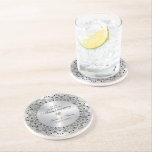 Svarta mandala på Silver 25:e Bröllop-årsdagen Underlägg<br><div class="desc">Minneshögtidlighålla 25-årsdagen av bröllop med den här eleganten - en svart ordlista på en bild av metallisk silver struktur. De är utsmyckade med vita diamanter varje timme - anpassade i svart inuti en glansig silver-cirkel.</div>