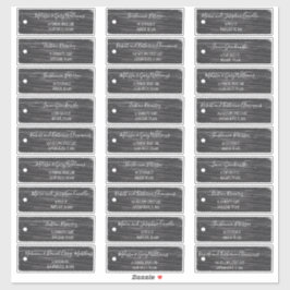 Svarta Märkre i Rustic Scrapbook Adressetiketter Klistermärken