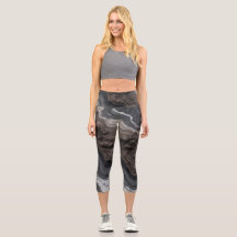 Svarta marmor abstrakta Leggings – yogabyrxor