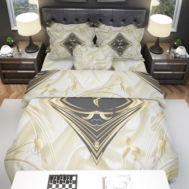 Svarta med Guld på Champagne Silke Sparar datumet Meddelande Vykort (Skapare uppladdad)