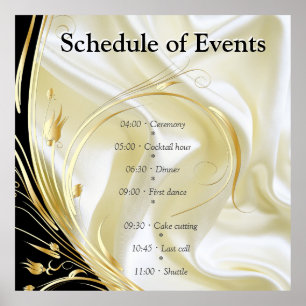 Svarta med Guld vid Silke struktur Poster