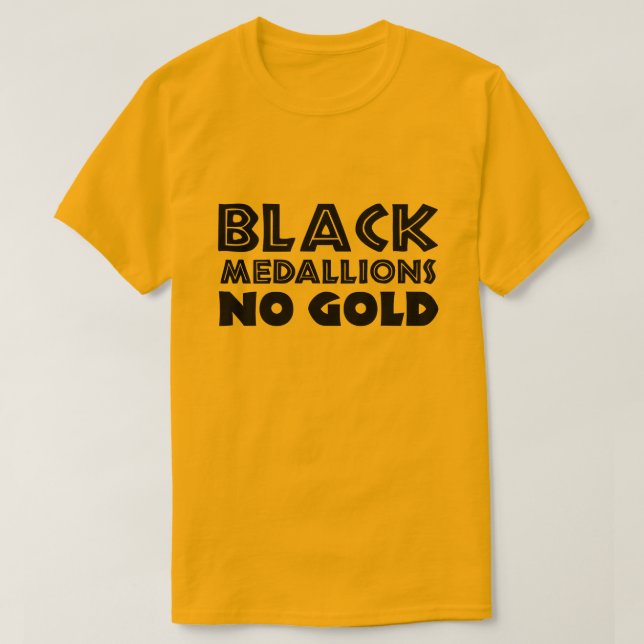 SVARTA MEDALLIONER INGEN GULD T SHIRT (Design framsida)