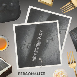 Svarta metall loft-stil manns party pappersservett