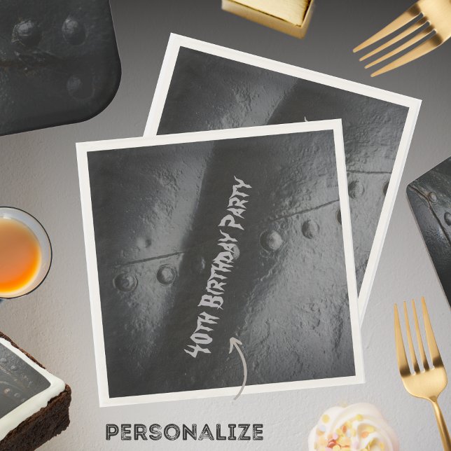 Svarta metall loft-stil manns party pappersservett (Skapare uppladdad)