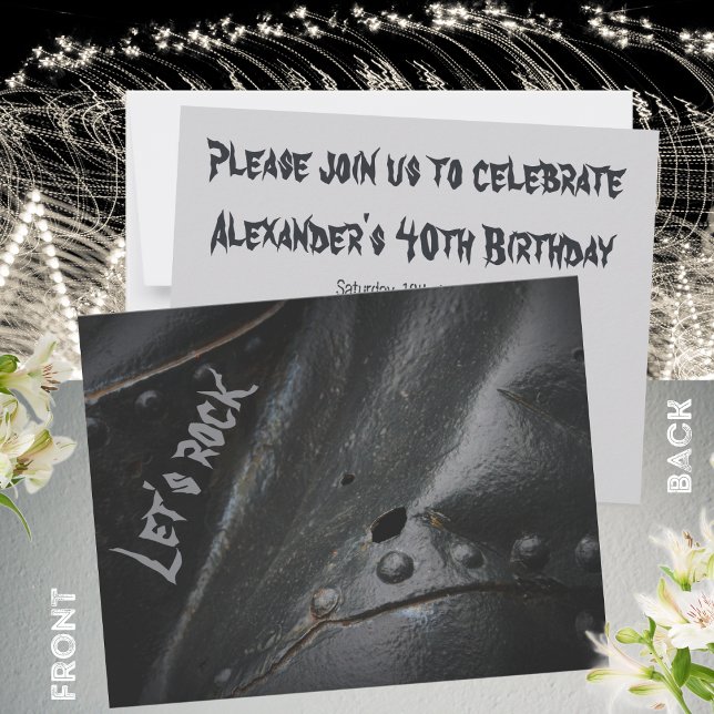 Svarta metall-minimalistmannen party inbjudningar (Skapare uppladdad)